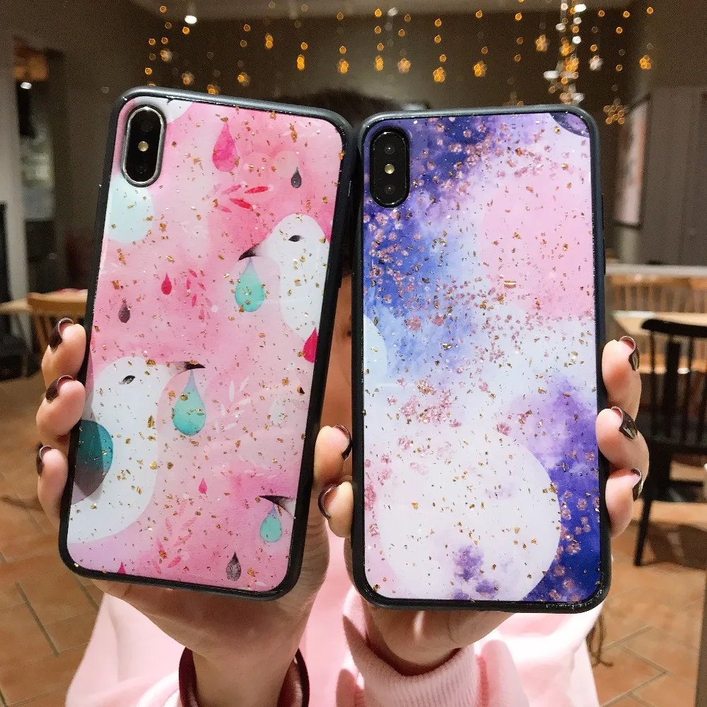 ORYKSZ роскошный Мультфильм Птица Блеск глянцевый чехол для iPhone X 7 8 плюс Чехол XS XR Max