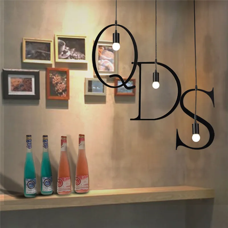  26 letters DIY iron Pendant lighting (1)