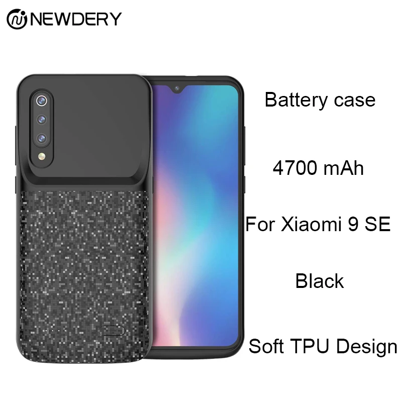Чехол для зарядки Xiaomi 9 9SE Mix 2 mix 2s 6 6X 8 8SE Lite 4700 мАч черный мягкий ТПУ дизайн xiaomi Battey