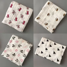 Buy 4Pcs/Lot Baby Blanket For Summer Animal Pattern Swaddle For Newborns Cotton Fiber Soft Breathable Muslin Baby Bedding Infant Free Shipping