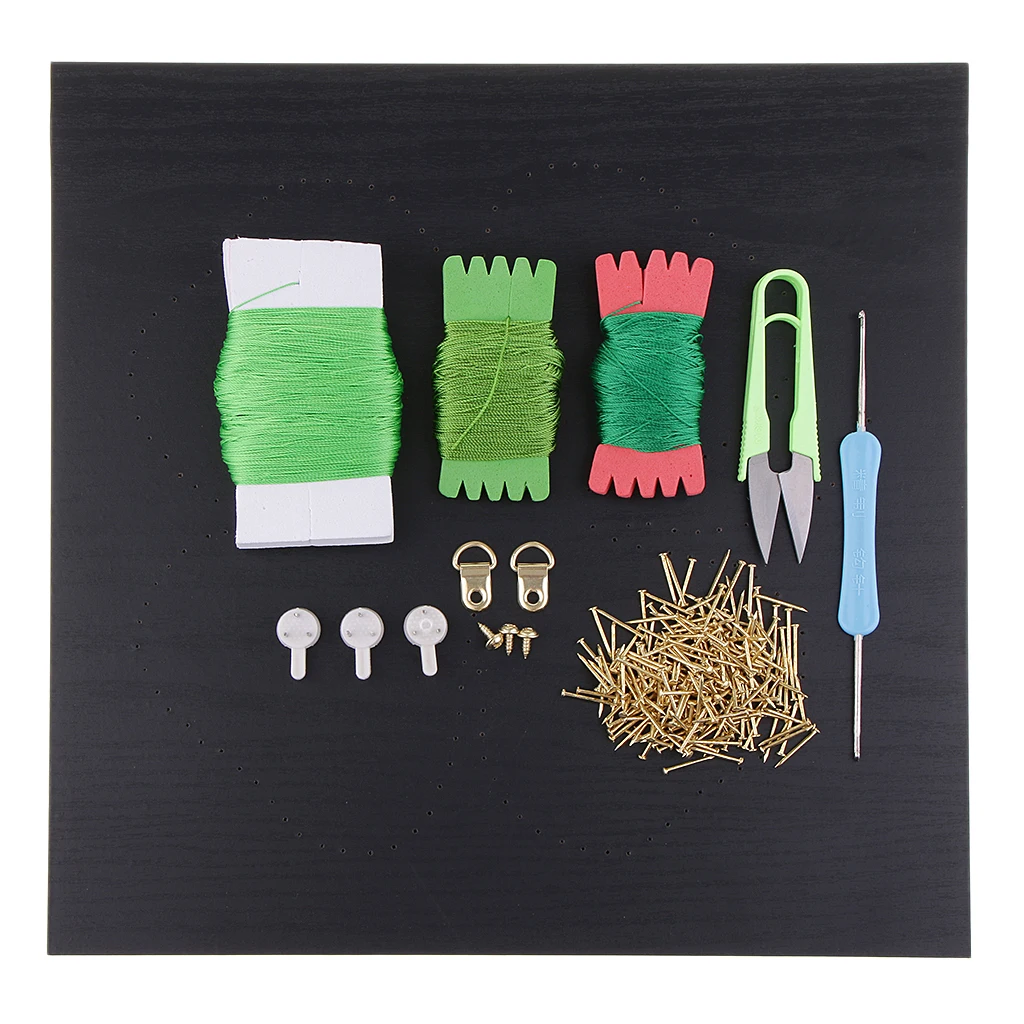 12x12 Inch String Art Lucky Flower Kits Home Decoration DIY Thread Winding Drawing for DIY Kids Beginners Crafts