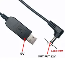 Ihens5 USB 5 В к DC 5,0x3,0 мм 12 в разъем питания зарядный кабель DC бочонок Джек usb конвертер usb к dc мощность для автомобильного устройства 1 м