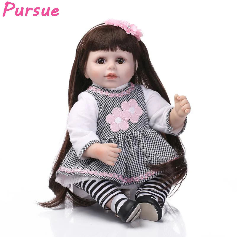 

Pursue Reborn 55cm American Girl Princess Doll Silicone Baby Educational Doll for Girls bebe reborn menina de silicone menina