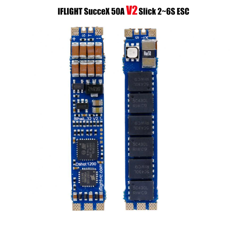 IFlight sucex 50A V2 Slick 2-6S ESC 32 бит BLHeli Dshot1200 Встроенный светодиодный/Телеметрия/Датчик тока для гоночных Рам FPV