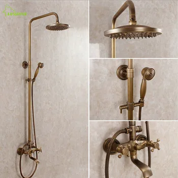 

Antique Faucet Wall Waterfall Bronze Shower Set Bathroom Shower Faucet Water Saving Bathroom Shower Head Rain Shower Set