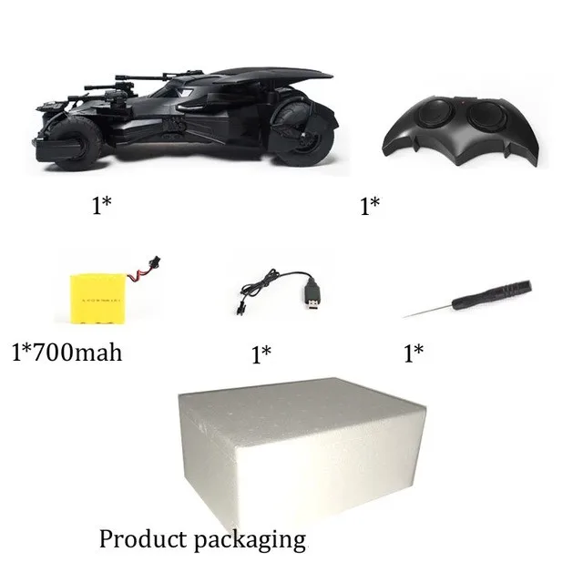 1:18 Бэтмен против Супермена Лига Справедливости Электрический радиоуправляемый автомобиль детская игрушка модель подарок моделирование дисплей Бэтмобиль бой Радиоуправляемый спортивный автомобиль - Цвет: Черный