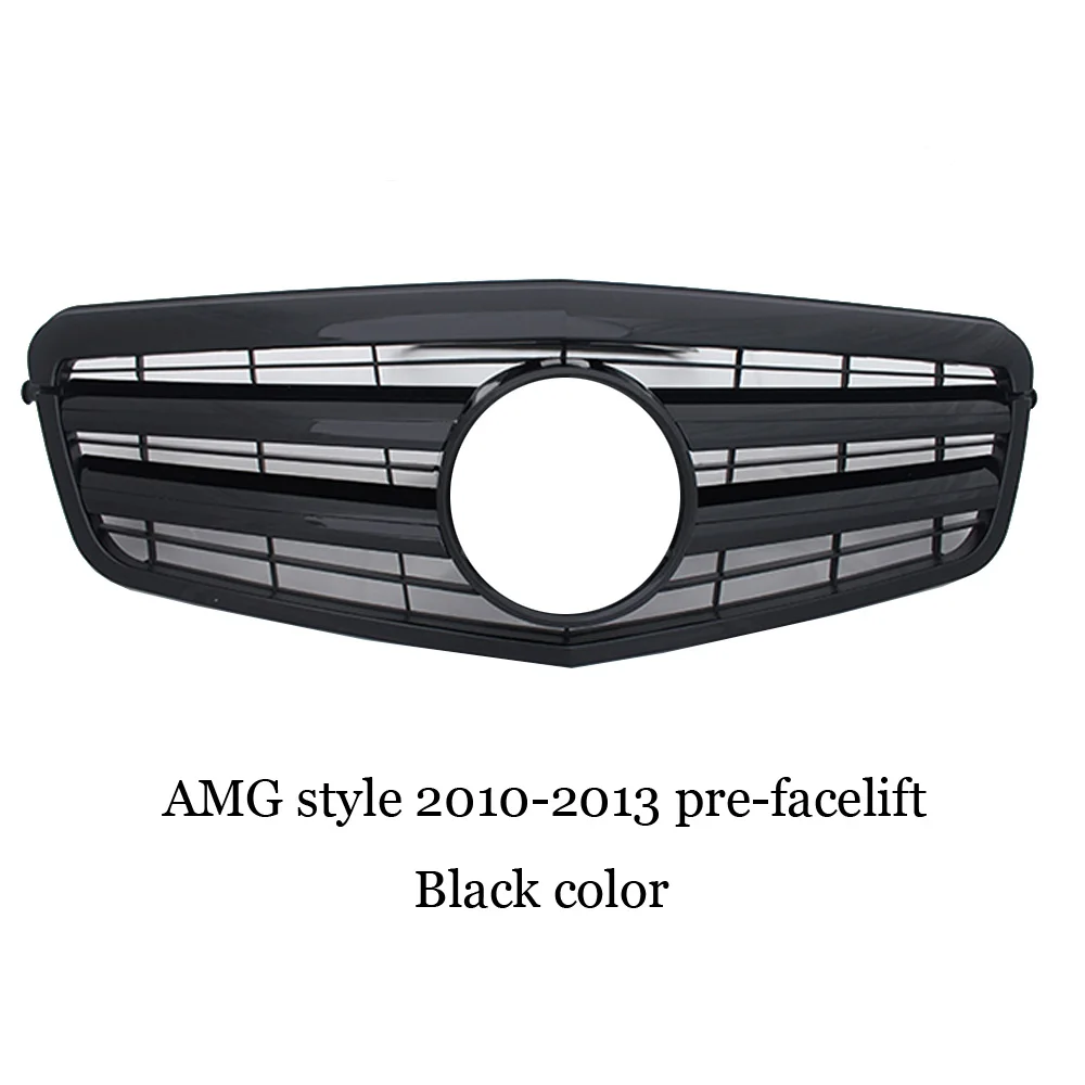 W212 Front Bumper Grille Mesh for Mercedes E class W212 GT / Diamond / AMG Style 2010- E200 E250 E300 E350 E400 - Цвет: AMG Black 10-13