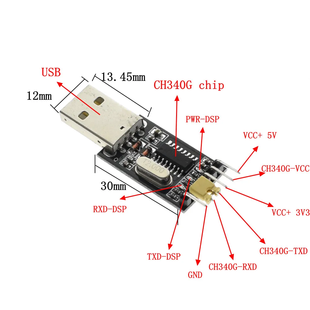 1 шт. USB ttl конвертер UART модуль CH340G CH340 3,3 V 5V переключатель