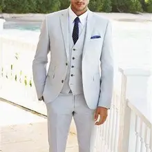 Индивидуальный заказ пляжные свадебные мужские костюм на заказ 3 шт. смокинги для жениха костюмы для жениха и друга жениха мужской блейзер masculino
