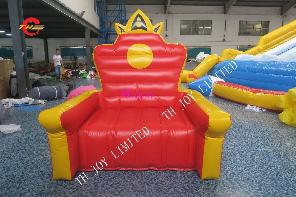 free air ship to door,2m/6.6ft tall inflatable throne chair, kids