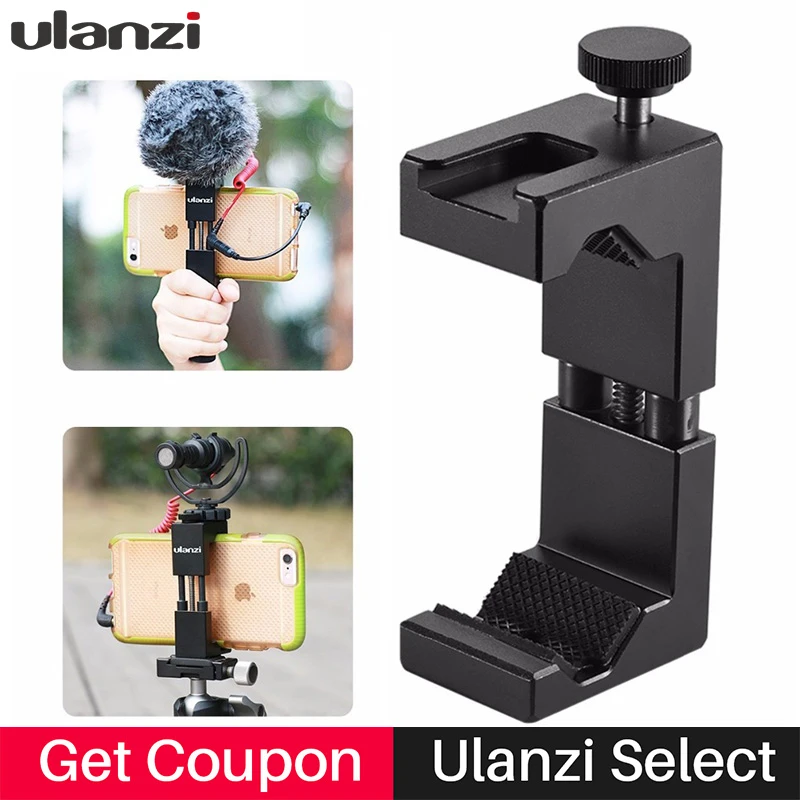 Ulanzi Updated Phone font b Tripod b font Mount with Hot Shoe compatible with led camera