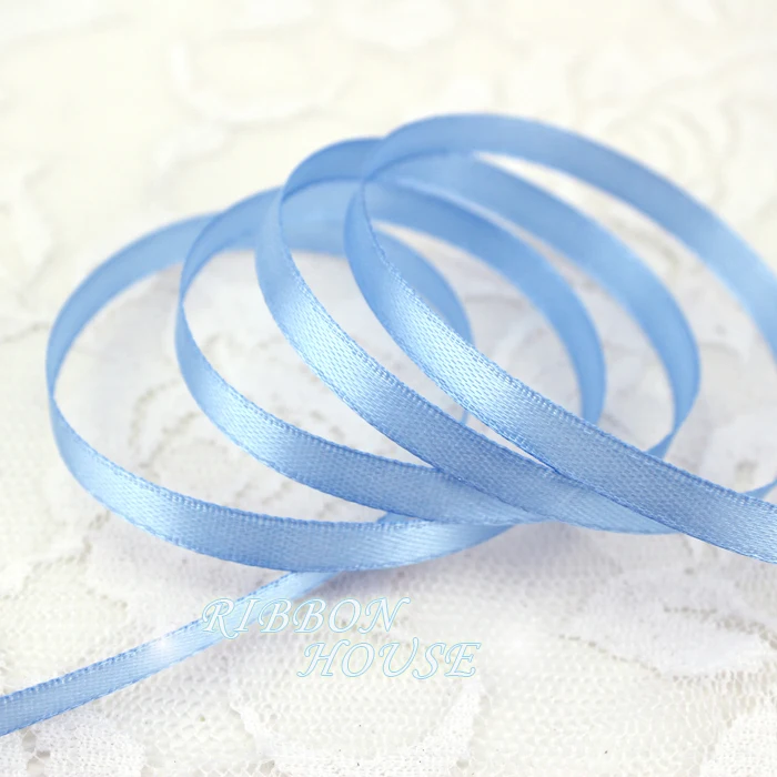 (25 yards/roll ) 1/4" (6mm) Turquoise Blue Single Face Satin Ribbon Webbing Decoration Gift Christmas Ribbons Wholesale
