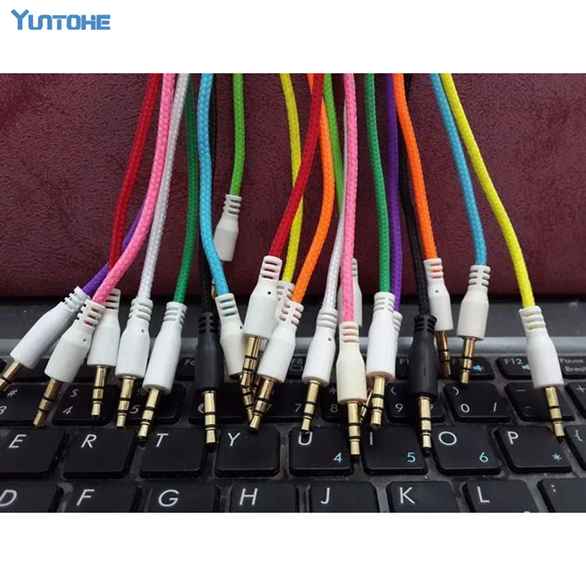 3.5mm Braided Woven Male to Male Audio AUX Cable Stereo Auxiliary Cord