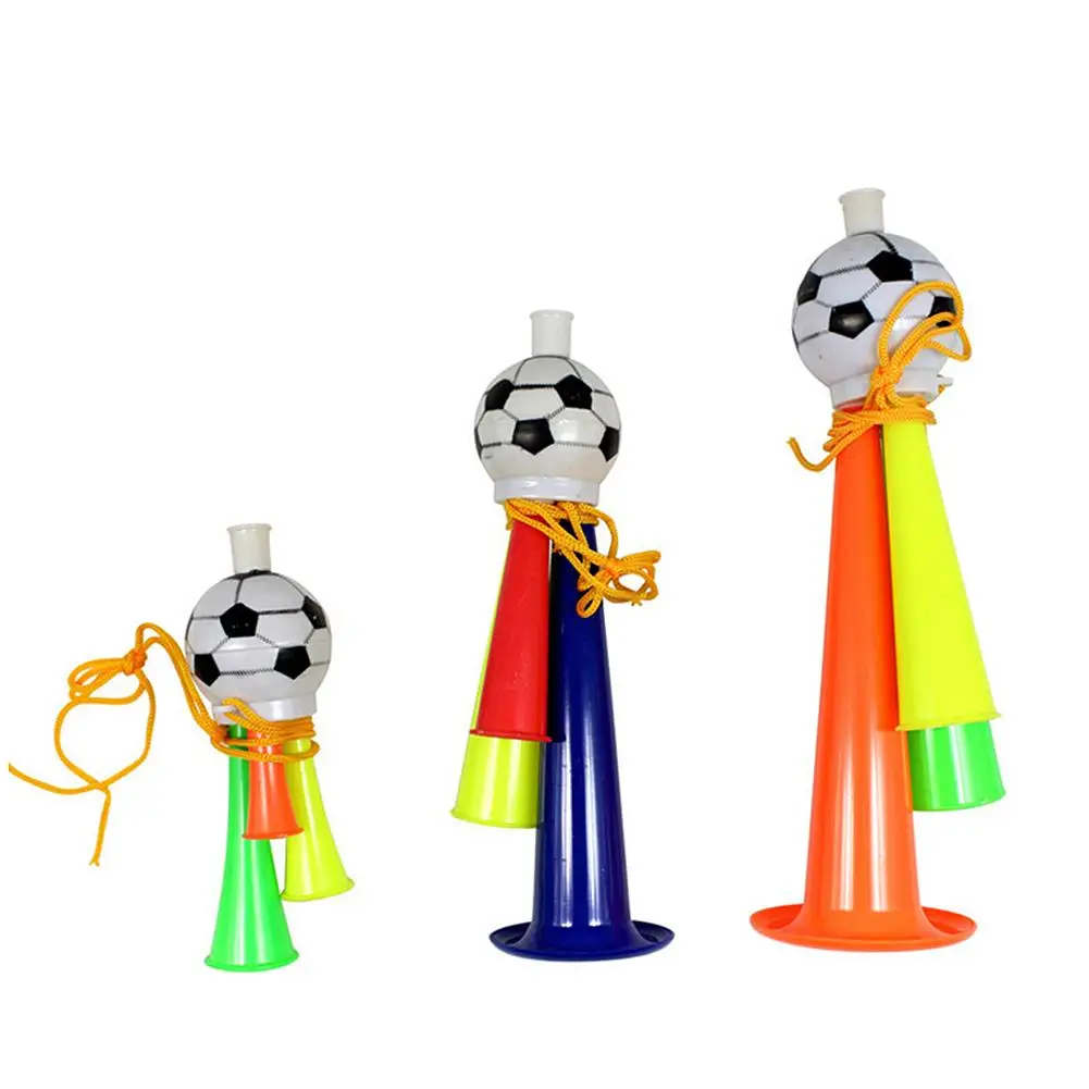 1 قطعة الملونة ثلاثة أنابيب الهتاف قرون كرة القدم لكرة القدم الرياضة المشجعين الفوفوزيلا التشجيع البوق