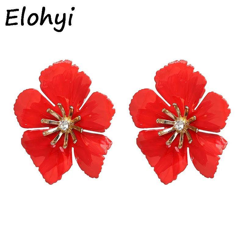 

ELOHYI Big Follow Drip Oil Trend Alloy With Crystal Fashion Earrings Women Big Luxurious Crystal Statement Earrings For Women