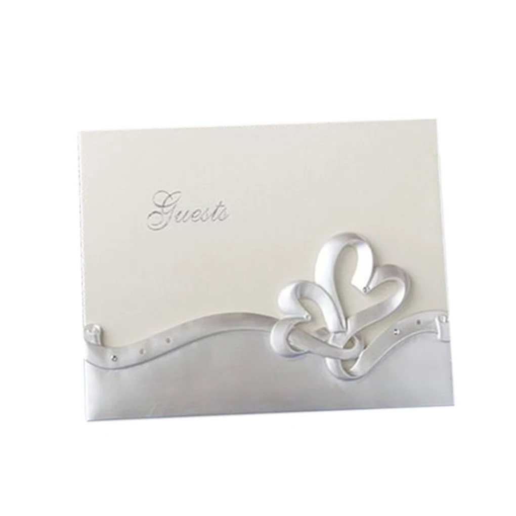  New Wedding Guest Book Linked Hearts Bride Bridegroom Cards & invitations Signing Book - 32895828475