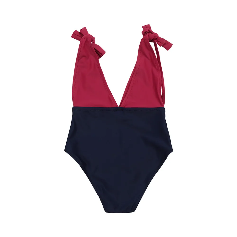 

2018 children swimsuit kids girl swimwear bowknot One-pieceToddler Baby Girls Bandage Swimwear Bathing Bikini Splice Swimsuit