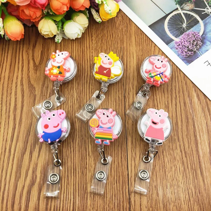 

2019 New Cartoon Retractable Badge Reel High quality silicone Student Nurse Exihibiton ID Name Card Badge Holder Office Supplies