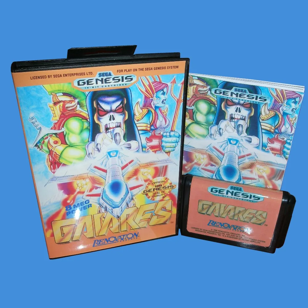 Gaiares With Box And Manual 16bit MD Game Card For Sega Mega Drive For Genesis