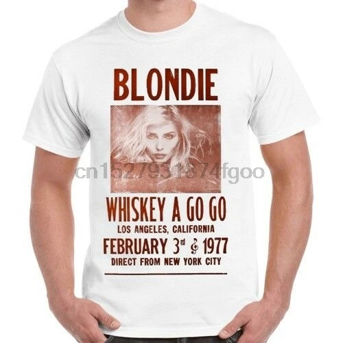 Ретро-футболка для виски A Go плакат Blondie 70s 30 | Мужская одежда
