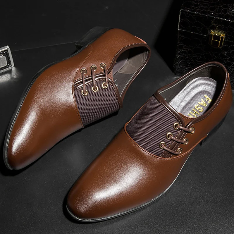 

Men formal shoes leather slip-on pointed toe light designer shoes soft increase big size 5.5-14 male shoes 2019 autumn