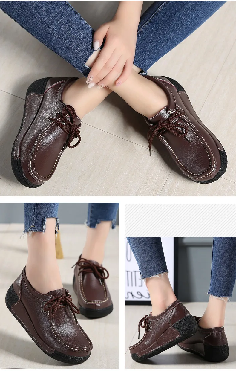 Fashion Brand Women Flats Platform Shoes Genuine Leather Women Moccasins Creepers slipony Female Casual Shoes Moccasins (15)