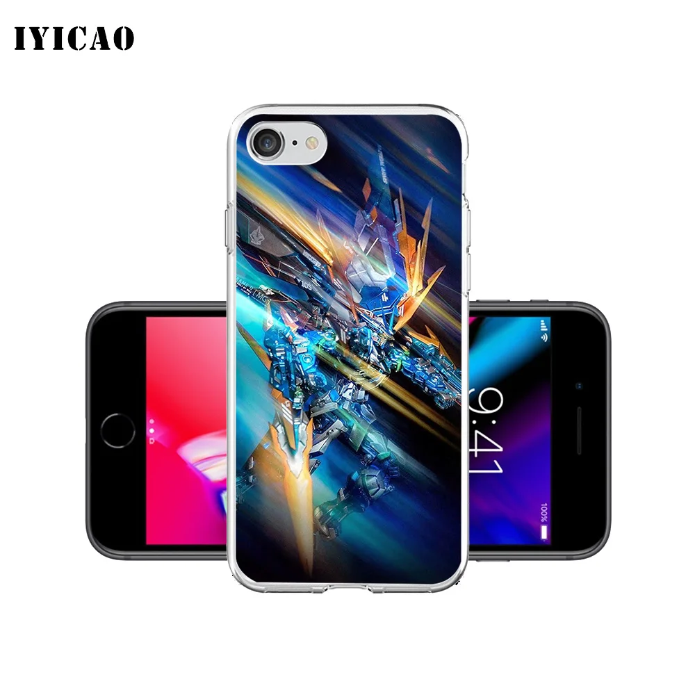 IYICAO Gundam Мягкий силиконовый чехол для iPhone X XR XS MAX 6 6s 7 8 Plus 5 5S SE TPU