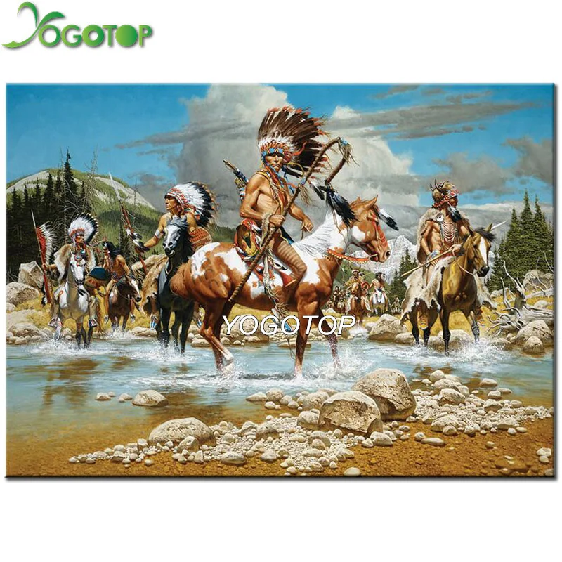 

YOGOTOP Needlework DIY Diamond Painting Cross Stitch 5D Diamond Embroidery Full Diamond Mosaic Crafts Indian VD793