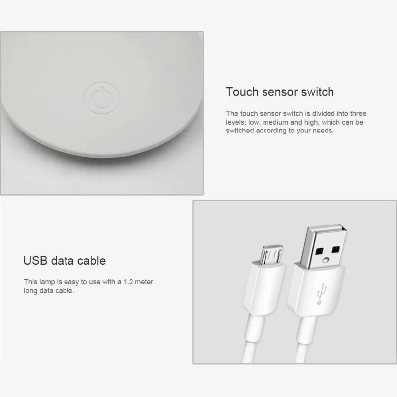 USB Перезаряжаемый светодиодный стол настольная лампа регулируемая интенсивность чтения свет книга свет спальня Складная защита глаз лампы