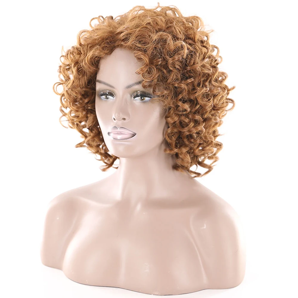 Парики из синтетических волос Kinky Curly высокая температура волокно X TRESS смешанный