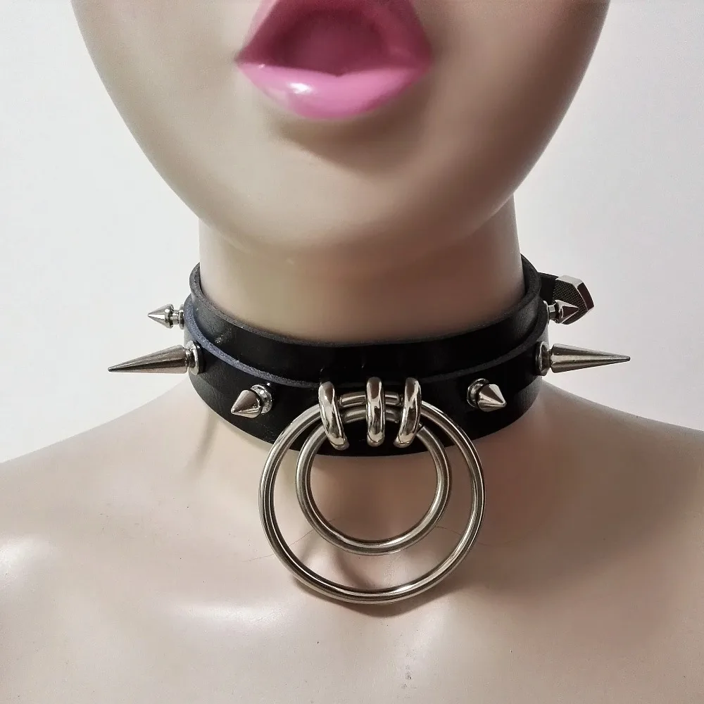 

NEW Fashion Sexy handmade Leather choker belt Punk Goth Collar Harajuku Necklace Round club party Torques free shipping
