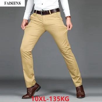

FAISIENS Large Size Casual Business Pants For Men 9XL 10XL 7XL 8XL Stretch Elasticity Loose Men Classic 44 46 48 Khaki Trousers