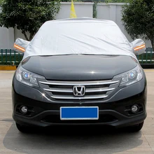 Car Half Covers Indoor Outdoor Reflective Car Cover Sun UV Snow Dust Rain Resistant Protection with ears Sunscreen rain cover indoor outdoor full car covers silver sun uv snow dust resistant protection car accessories