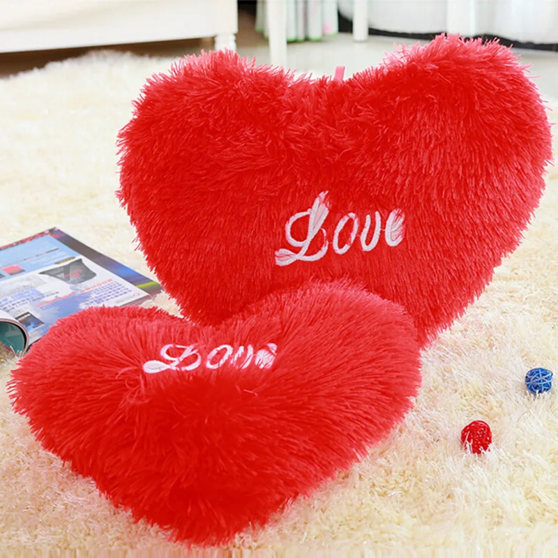 

1Pc Kids Creative Soft Plush Stuffed Red Love Heart Shape Pillow Toys for Children Doll Wedding Party Decor Cute Fun Baby Gifts