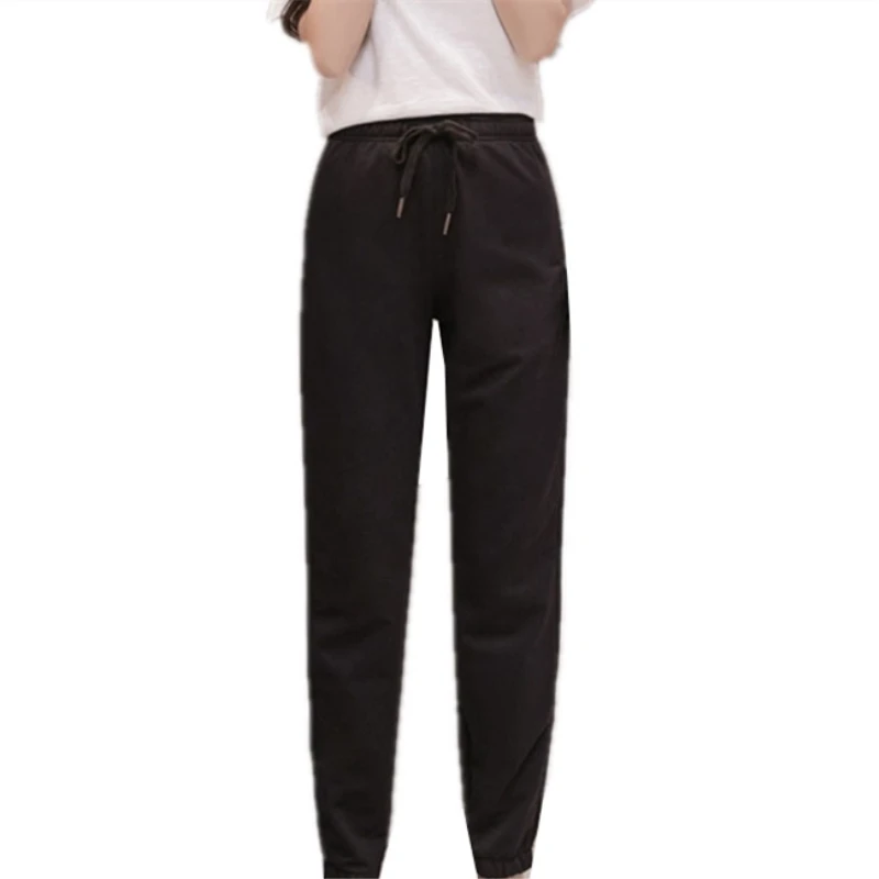 

2018 Summer New Fashion Trousers Female Harajuku High Quality Cropped Pants Stripe Pattern Plus Size Loose Harem Pants YZH19