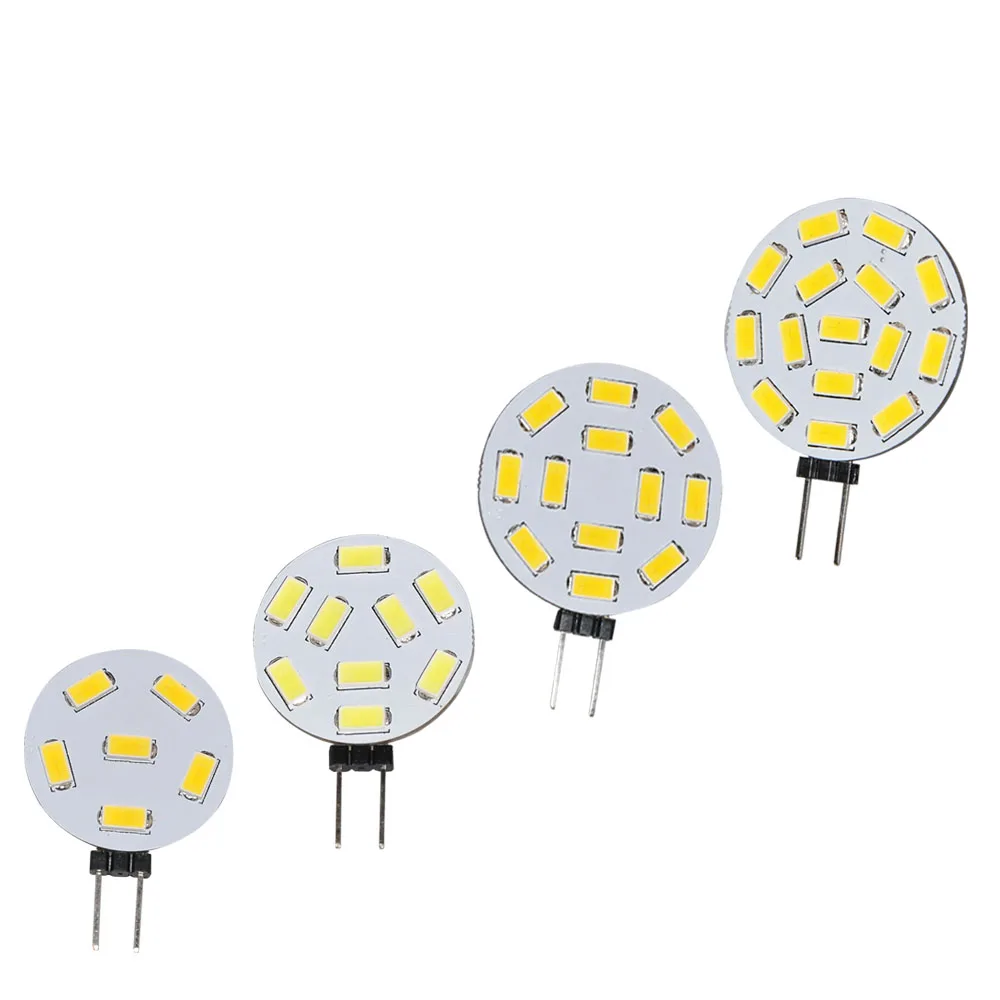

JYL 2pcs 1.7W 0.9W 2W White Warm White G4 6 9 12 15 5630 SMD LED Home Spotlight Spot Light Bulb 10-30V AC DC