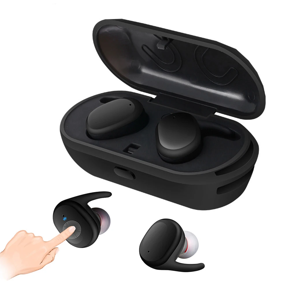 

Sago with Dual Twins Bluetooth Earphone IP45 Waterproof Wireless Earbuds with Charging Box for Samsung Galaxy S9/iPhone X/Xiaomi