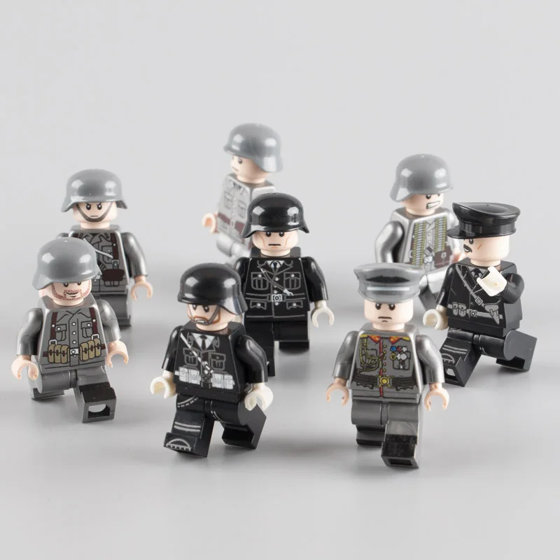 WW2 Military Minifigs Building Blocks Sets MOC Germany Army Soldiers Imported Officers Bricks DIY Toys for Children Gifts W096