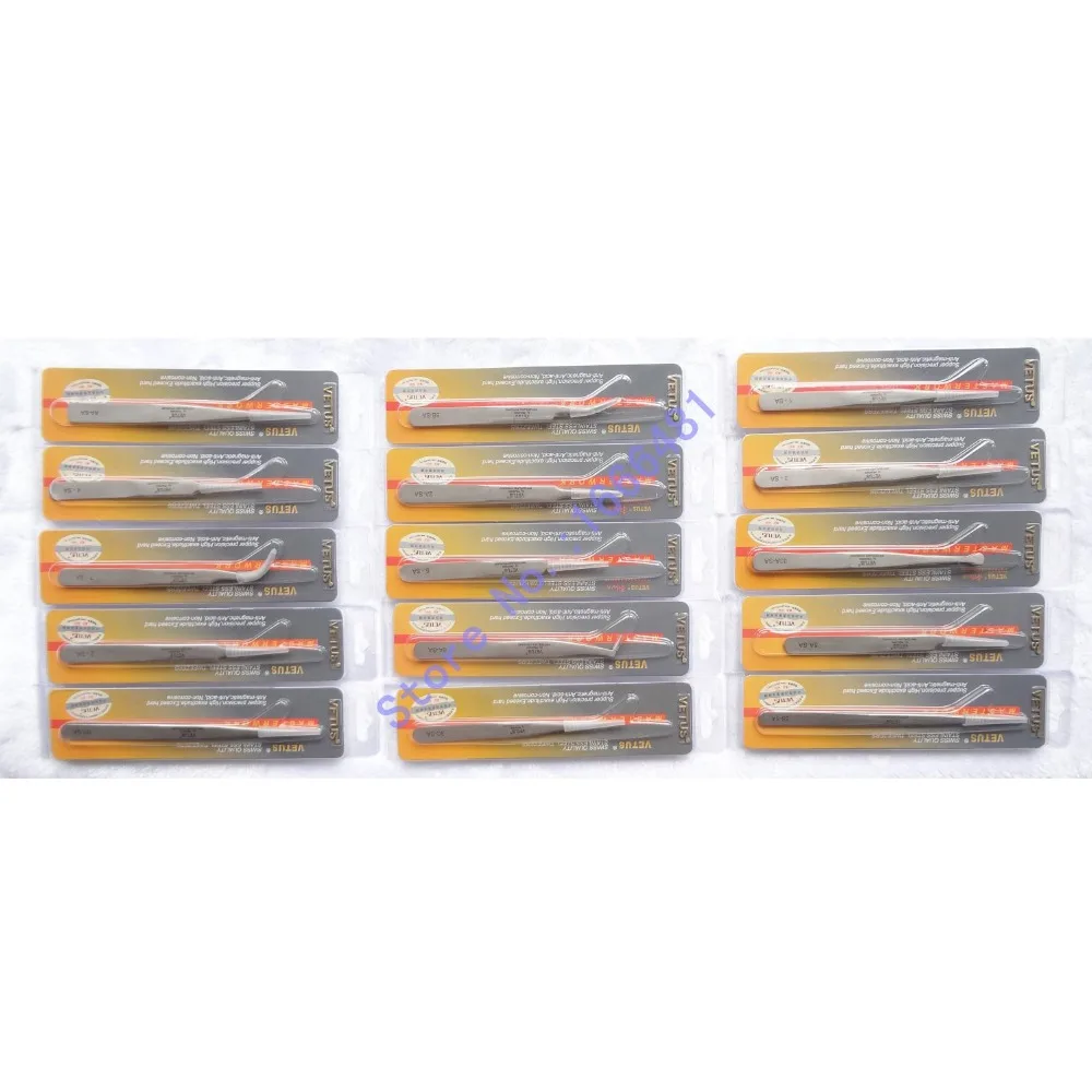 

10 pcs/lot VETUS Tweezers Anti-static Stainless Steel Tweezers Repairing Maintenance Tools Free Shipping