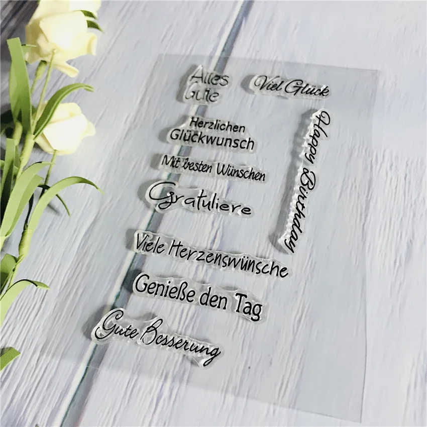 Немецкие прозрачные штампы для скрапбукинга/слова сладкие новые 2019 Волшебные