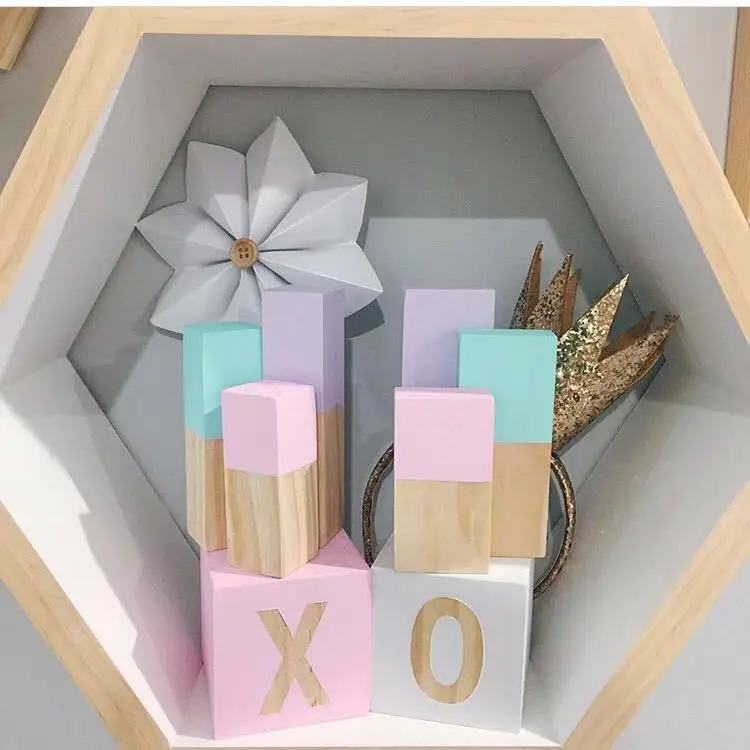 

Black 2pcs XO Letter Building Block Wooden Toy Creative For Baby Kids Room Articles INS Child Christmas Birthday Gift Nordic