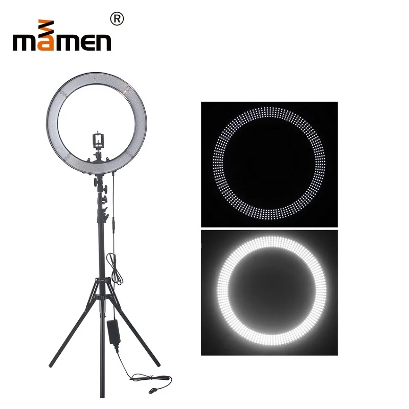 

Mamen 100-240V Photography Lighting 55W 4800LM 5500K 240pcs LED SMD Chips Dimmable For Camera Video Makeup &Light Tripod