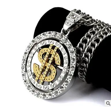 Хип-хоп Модное Элегантное Золотое массивное ожерелье для женщин и мужчин классический стиль роторный доллар tide хип хоп ювелирные изделия ожерелья - Окраска металла: gold