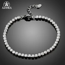 AZORA полный прозрачный Топ AAA+ кубический цирконий Теннисный браслет TS0066
