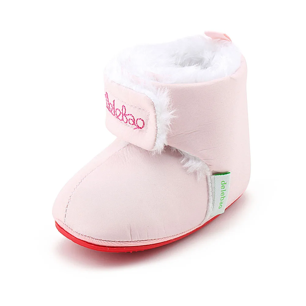 Милые Мультяшные лисы пинетки для новорожденных зимние теплые зимние сапоги детская обувь Hook & Look Нескользящая детская обувь для мальчиков