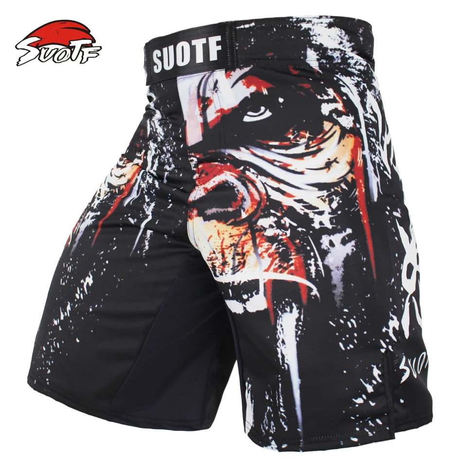 

SUOTF MMA Boxing Sports Men Orangutan Patterns Personality Breath Large Fitness Thai Boxing Shorts Tiger Muay Thai kickboxing