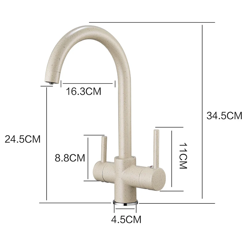 FLG Кухня кран с кран для питьевой воды 3 Way Кухня кран с фильтрованная вода холодной и горячей Кухня смеситель для раковины краны
