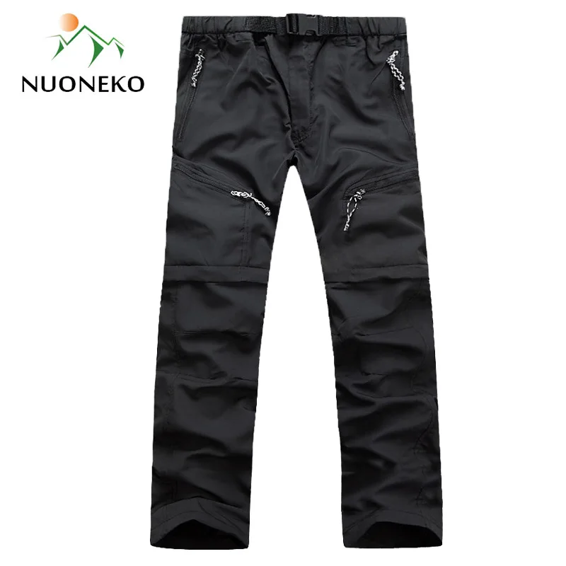 NUONEKO جديد رجل للإزالة سريعة الجافة سراويل للتسلق الرياضة في الهواء الطلق الصيف تنفس السراويل تسلق الرحلات الصيد السراويل PN07