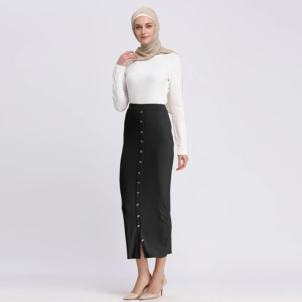 Модная женская юбка, мусульманские длинные юбки, Трикотажная хлопковая юбка-карандаш, Рамадан, вечерние, для культа, Исламская одежда