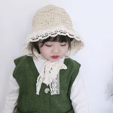 Новые шапки, шляпы, кружевные соломенные шляпы для весны, лета, уличные, пляжные, детские, дышащие, Sunhat XD88